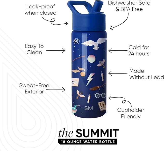 Simple Modern Harry Potter Kids Water Bottle & Toddler Cup | 18oz | Insulated - Image 3