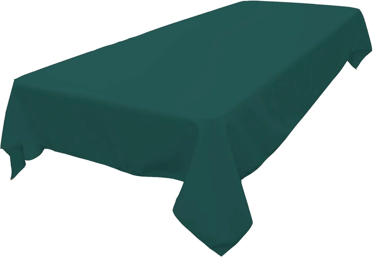 LA Linen Polyester Poplin Washable Rectangular Tablecloth, Stain and Wrinkle Resistant Table Cover 60x90, Fabric Table Cloth for Dinning, Kitchen, Party, Holiday 60 by 90-Inch, Teal Dark