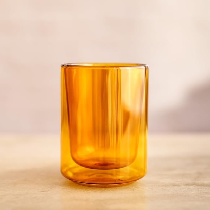 Terra Kaffe Marigold Mezzo 8 oz Double-Walled Coffee Glass – Borosilicate - Image 3