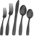 Matte Black Silverware Set, Bysta 20-Piece Stainless Steel Flatware Set by Bysta