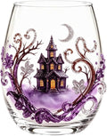 Halloween Printed Glass Cup, Ghost Pumpkin Themed Handleless Drinking Tumbler by Unknown