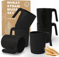 Wheat Straw Coffee Mugs 16 OZ, Unbreakable Drinking Cups by Perlapoc