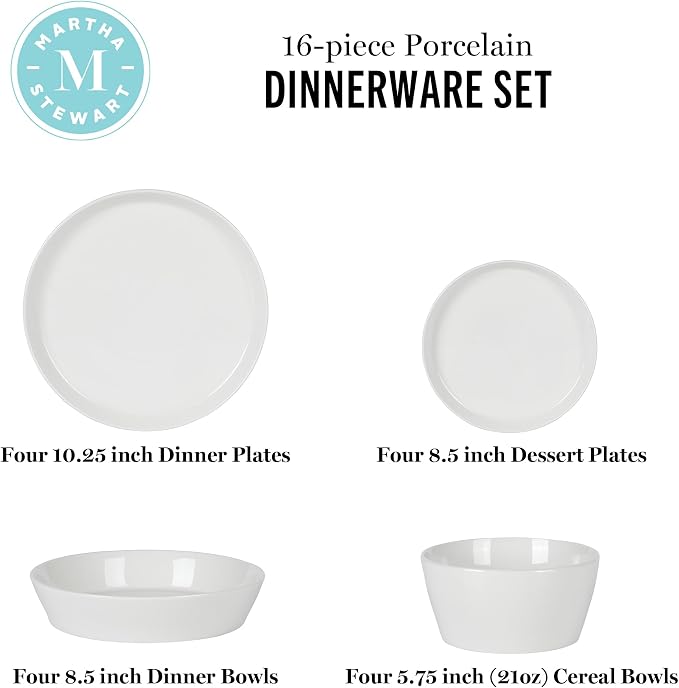 Martha Stewart Selma Chip & Scratch Resistant Dinnerware Set Service - Image 3