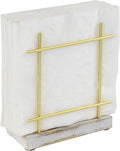 MyGift Shabby Whitewashed Wood Base Napkin Holders, Brass-Tone Metal Dispenser by MyGiftHome