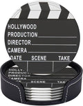 Movie Cinema Lapper Board Drinking Coasters PU Leather Coaster by YISHOW