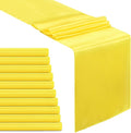 Yellow Satin Table Runners 10 Pack 12x108 inch Silk Smooth Fabric | Bright by B-COOL