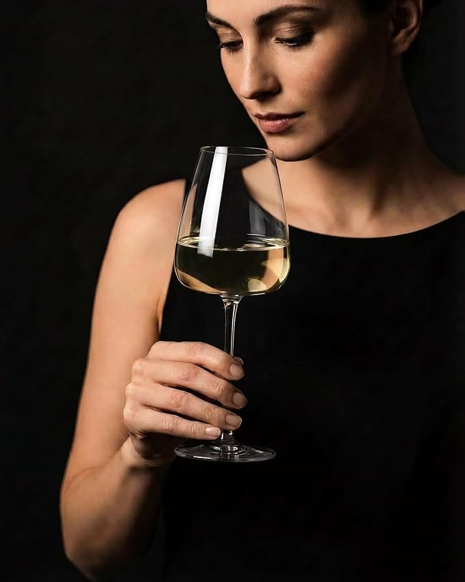 Hand-Blown 18OZ Crystal Wine Glasses Set of 4, Lead-Free Crystal Glasses - Image 3