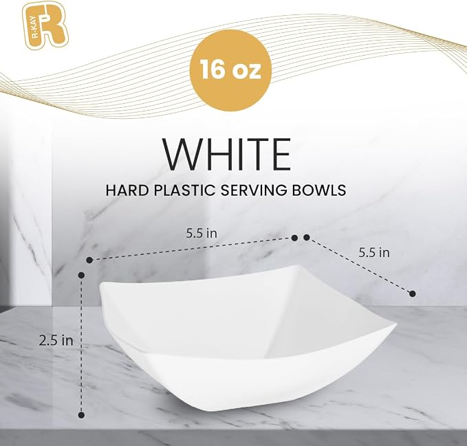 R-kay 6 Pack Square Plastic Serving Bowls - Image 5