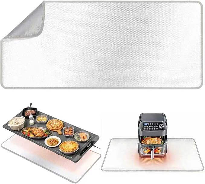 Heat Resistant Mat for Food Warming Mats 35.4×15.4 in, Heat Resistant Mats for Countertop Reflects 95% of Heat, Waterproof and Oilproof Hot Pad for Air Fryer, Coffee Maker, Oven