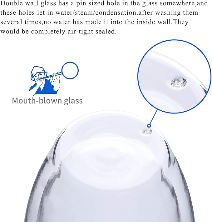 2-Pack 15 Oz Double Walled Glass Coffee Mugs - Image 9