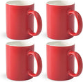 12 oz Cup Plain Gloss Red Ceramic Coffee Mug Set of 4 by Momugs