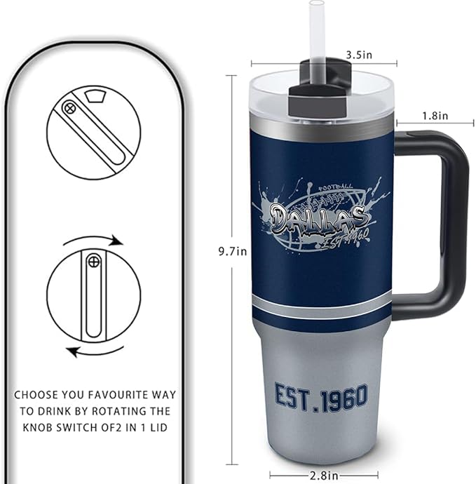 30 oz Tumbler with Handle and Straw,Car cup,Coffee Mug,100% Leakproof Insulated Tumbler with Lid and Straw,Made of Stainless Steel,Cup Holder Friendly Base,Classic Collection Gifts for Fans