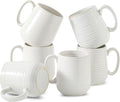 HASENSE Coffee Mugs Set of 6, 15 oz Ceramic Coffee Cups, Clay-Infused White | by Hasense