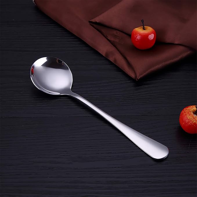 VANRA 4-Piece Children Spoons Round Stainless Steel Kids Dinner Spoons Child - Image 4