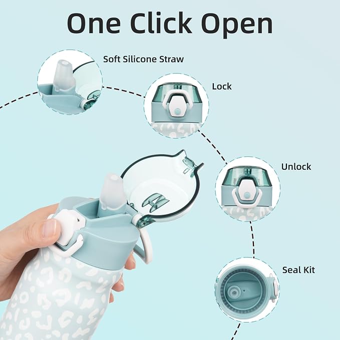 BJPKPK 14 oz Insulated Water Bottle, Stainless Steel Flask | Leak Proof Locking - Image 3