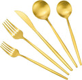 Gold Silverware Set for 12, Stainless Steel Flatware Set, 60-Pieces Cutlery by ROMAWARE
