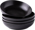 AmorArc 8.5 Inch Stoneware Pasta Bowls, 32oz Large Bowls Set of 4 for Kitchen, Wide Bowls for Pasta,Salad,Oatmeal, Microwave&Dishwasher Safe, Matte Black