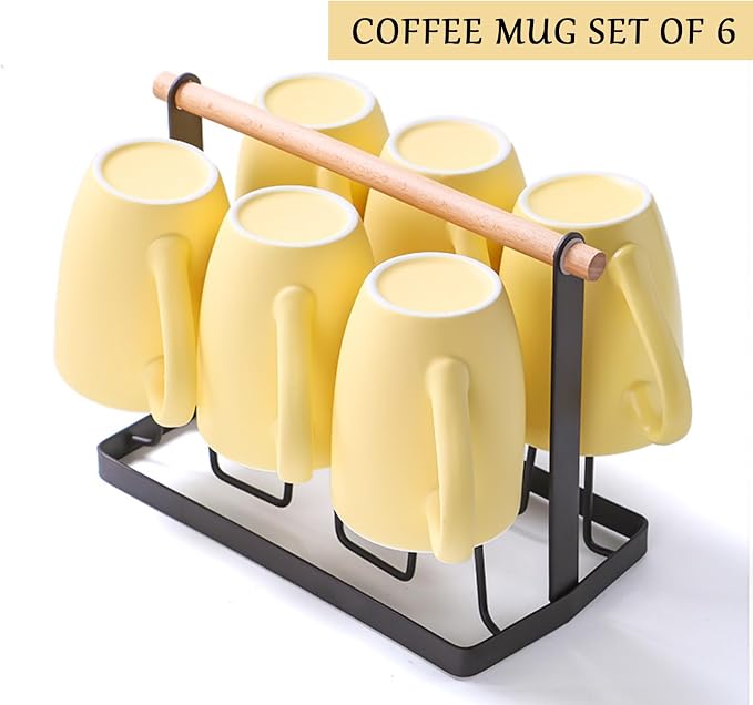 Coffee Mugs Set of 6, 12oz Ceramic Coffee Mugs - Image 7