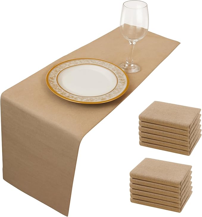 12 Pack Burlap Table Runners 12x108 Inch by Unknown