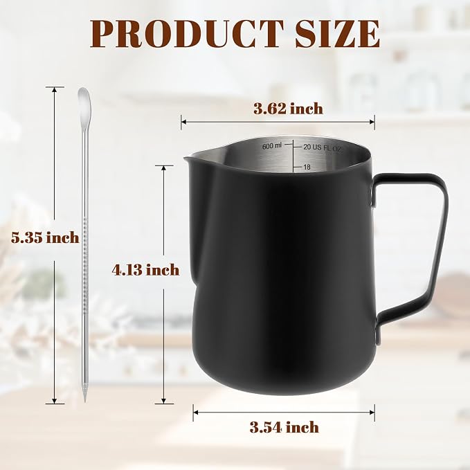 Amrules Milk Frothing Pitcher, 20oz Milk Frother Cup - Image 2