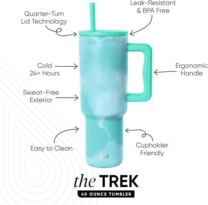 Simple Modern Tumbler with Handle and Straw | 40oz | Tie Dye | Trek Tumbler - Image 2