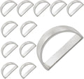 Matte Silver Napkin Rings Set of 12, Semicircle Metal | 48mm, Elegant Modern by Rierdge