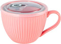 24oz Soup Mug with Handle & Lid, Microwave Soup Bowl/Cup, Ice Cream and by Hoilse