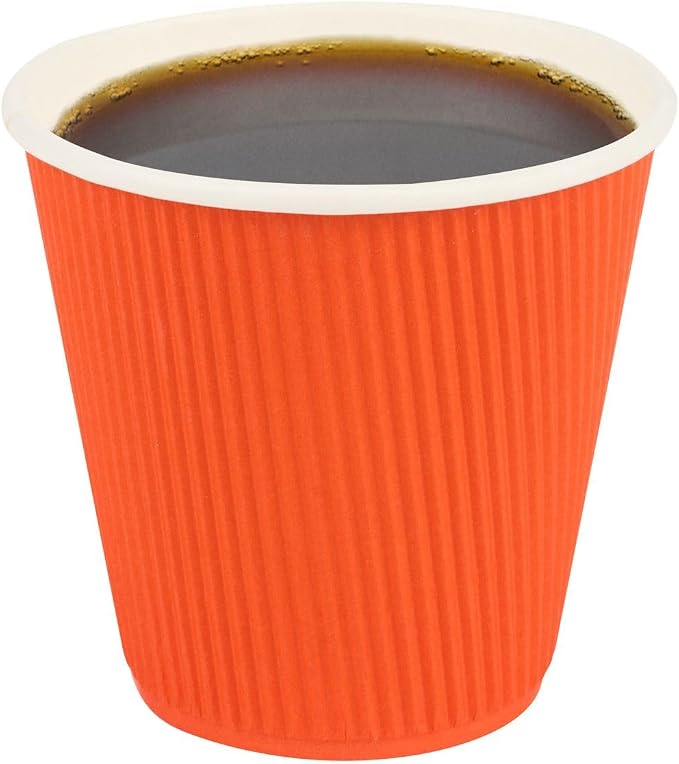 Restaurantware 8 Ounce Double Wall Disposable Coffee Cups, 500 Insulated Orange by Restaurantware