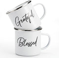Willinglong 2 Pcs Grateful Blessed Campfire Mug Enamel Coffee Mug Set Thank You by Willinglong