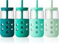 Mrsdry 16 oz Glass Cups with Lids and Straws by Mrsdry