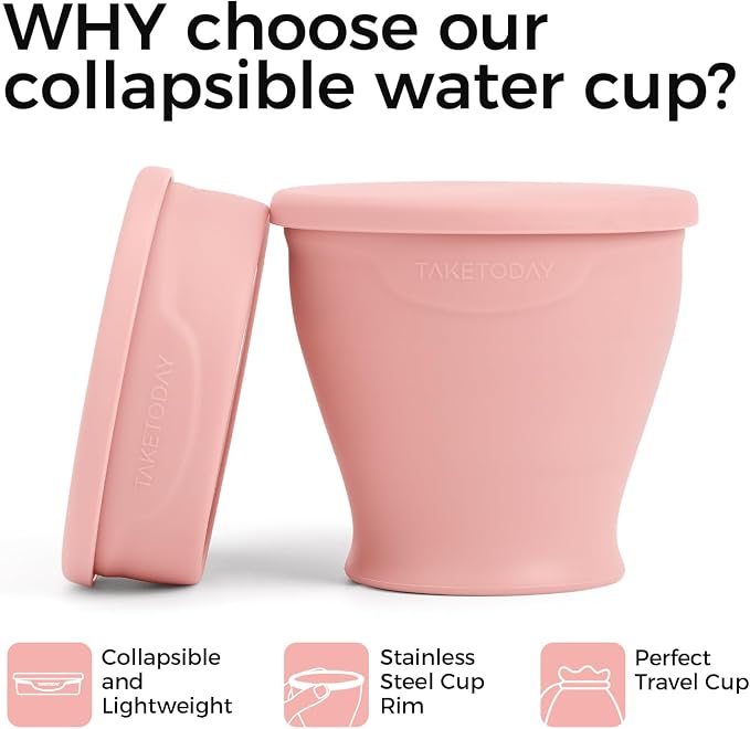 TakeToday Collapsible Cup 8 oz, Foldable - Image 3
