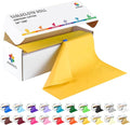 54 Inch X 200 Feet Plastic Table Cover Roll with Convenient Slide Cutter, Disposable Plastic Table Cloth Roll with Cut-to-Size Design for Weddings, Banquets, Parties (Yellow)