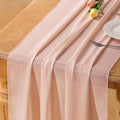Peach Pink Chiffon Table Runner Summer Boho Wedding Birthday Party Decor | 14ft by Socomi