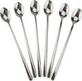 9" Iced Tea Spoons, DEALIGHT 6-Piece Heavy-Duty Long Handled Teaspoons | 18/10 by DEALIGHT