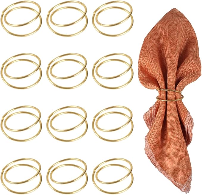 Napkin Rings, 12PCS Metal Spiral Napkin Buckles, Modern Minimalist Dining Table Decorations for Daily Use, Christmas, Wedding, Dinner, Party, Banquet