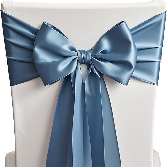 Satin Dusty Blue Table Runners 10 Pack - Image 5