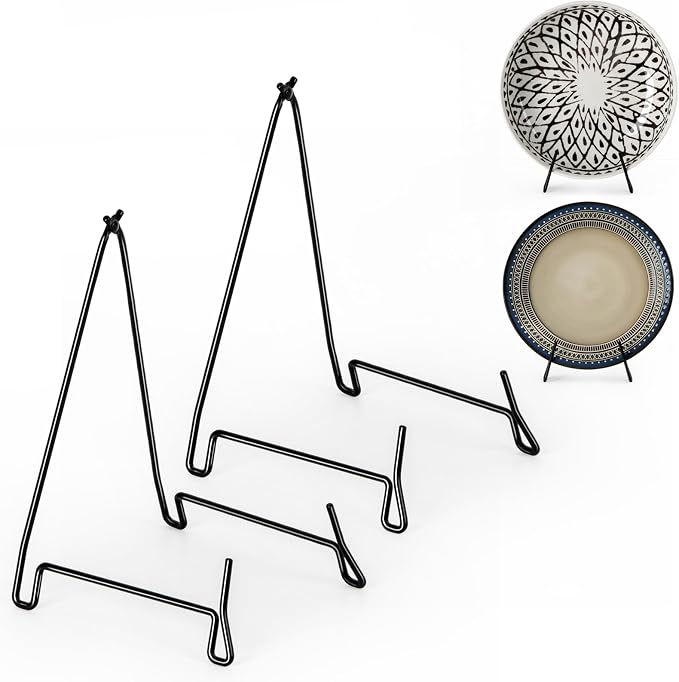 2 Pack Bowl Display Stand, 10 Inch Iron Bowl Holder, Plate Stand | by PUERSI