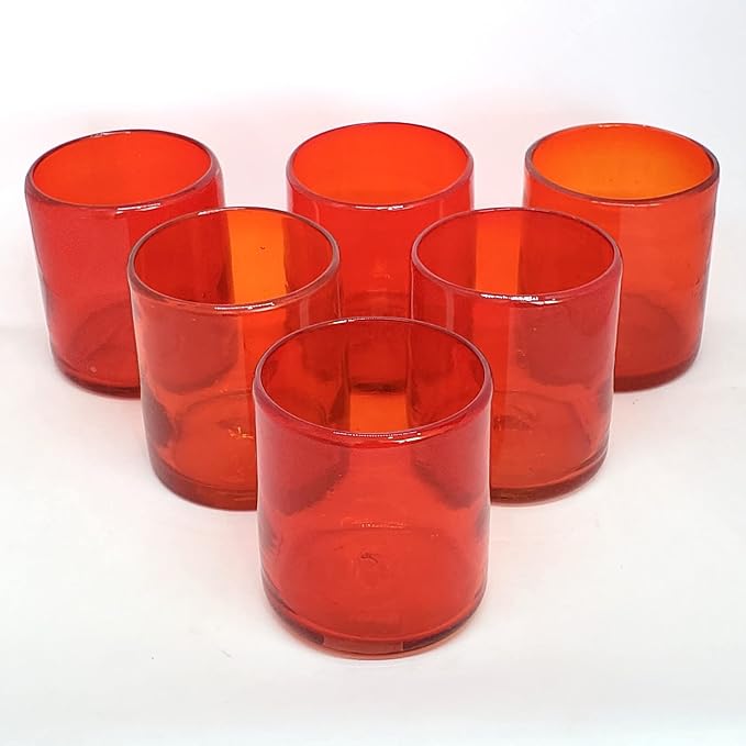Solid Ruby Red 9 oz Short Tumblers, Recycled Glass, Toxin-Free - Image 5