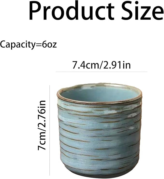Vintage Ceramic Mug, Japanese Tea Cup 6oz Cup No Handle Drinking Cup - Image 6