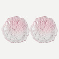 Lead-Free Crystal Glass Irregular Plate Coasters, Gradient Pink, 14.5cm by Boxonly