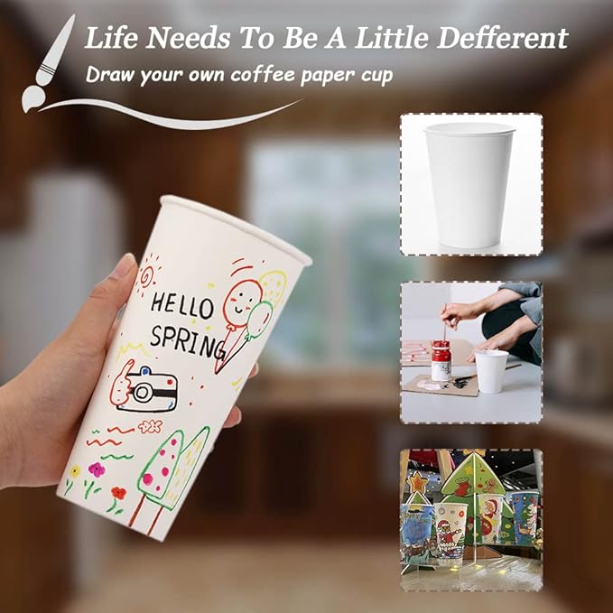 Lamosi 1000 Pack Paper Cups 8 oz, Disposable Coffee Cups, Paper Coffee Cups | - Image 5