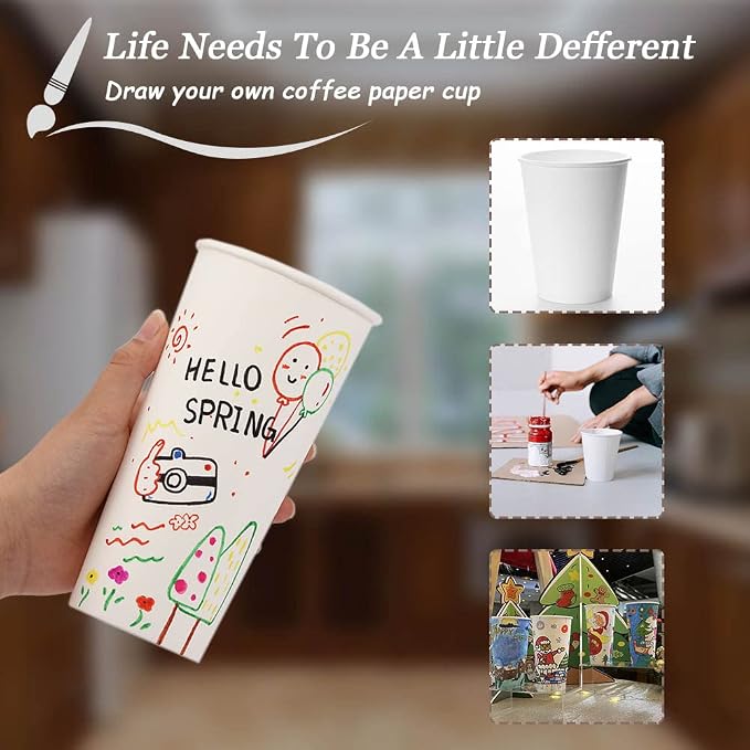 Lamosi 240 Pack Paper Cups 10 oz, Disposable Coffee Cups | Hot/Cold Beverage - Image 5
