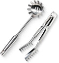 Spaghetti Spoon & Pasta Tongs Set, 2-Piece Stainless Steel Pasta Server | by Unknown