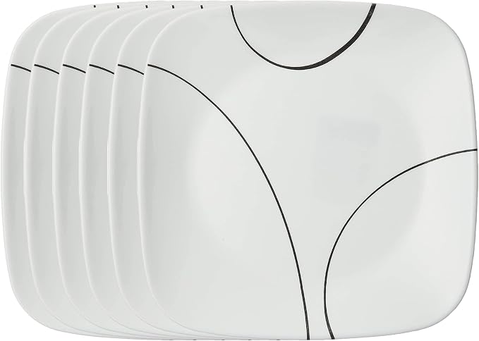 Corelle Vitrelle 6-Piece Salad Plate Set, Triple Layer Glass and Chip Resistant by Corelle
