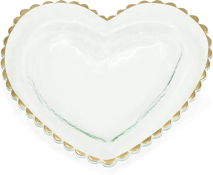 Annieglass 8" Sweetheart Bowl with 24k Gold, Timeless Glass Tableware for all Occasions, Made in the USA