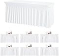 6 Pack White Rectangle Tablecloth 72 Inch with Elastic Skirt - Wrinkle-Resistant Spandex Fitted 6FT Table, Stretchable Table Cover for Wedding Banquet Birthday Party Buffet Restaurant