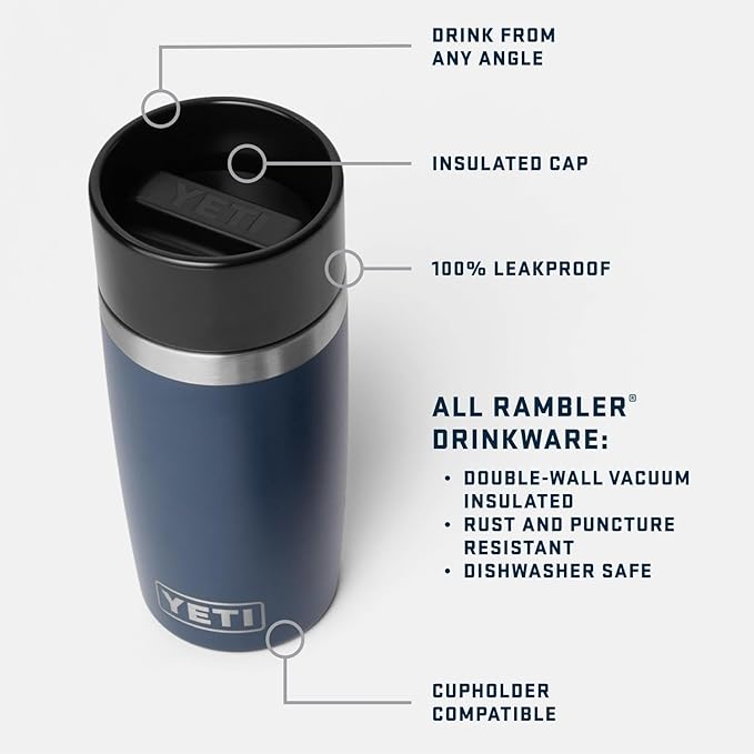 YETI Rambler 8 oz Travel Bottle, Stainless Steel, Vacuum Insulated - Image 2