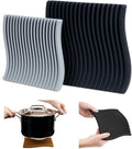 Premium Silicone Trivet Set, Freestanding Bendable Design, Kitchen Decor - Durable & Stylish Heat-Resistant Countertop Protector (Monochrome, Set, Wave)