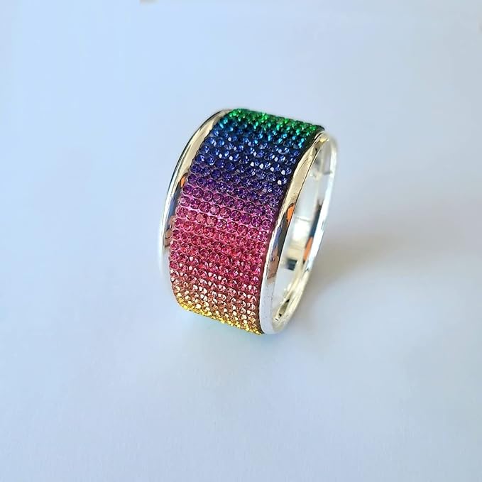 Colored Diamond Napkin Rings Set, Rhinestone Napkin Holder for Dining, Easter, Thanksgiving, Wedding,Bling Cloth Holder Full of Crushed Diamond,Party of Table Setting Home Decor