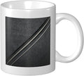 Thin White Lines Geometric Pattern Minimalist Ceramic Cup, Elegant Coffee Mug by Unknown